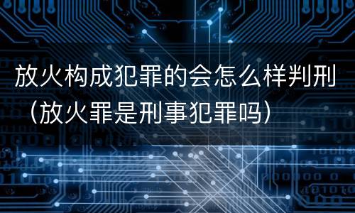 放火构成犯罪的会怎么样判刑（放火罪是刑事犯罪吗）