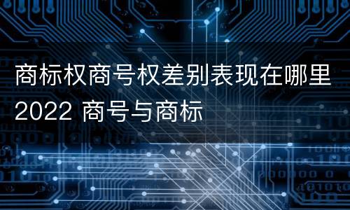 商标权商号权差别表现在哪里2022 商号与商标
