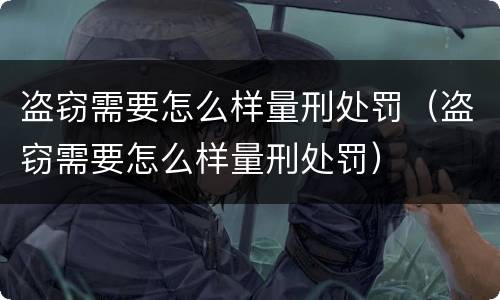 盗窃需要怎么样量刑处罚（盗窃需要怎么样量刑处罚）