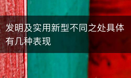 发明及实用新型不同之处具体有几种表现