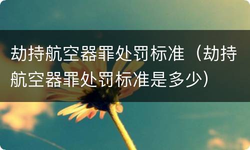 劫持航空器罪处罚标准（劫持航空器罪处罚标准是多少）