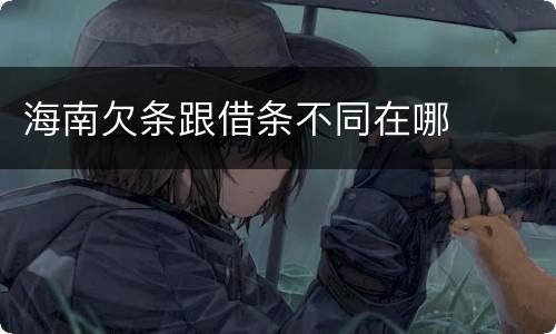 海南欠条跟借条不同在哪
