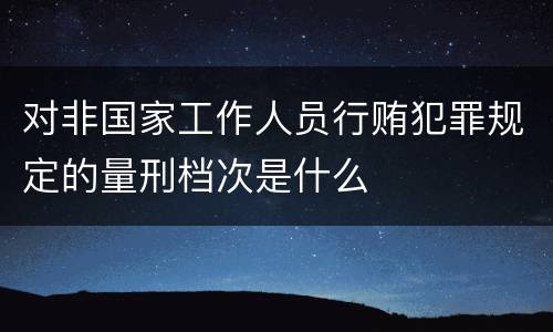 对非国家工作人员行贿犯罪规定的量刑档次是什么