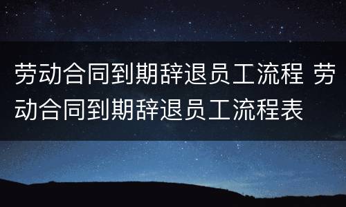 劳动合同到期辞退员工流程 劳动合同到期辞退员工流程表