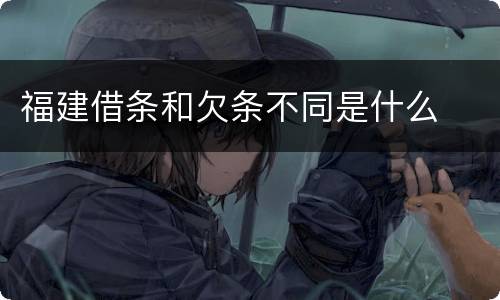 福建借条和欠条不同是什么