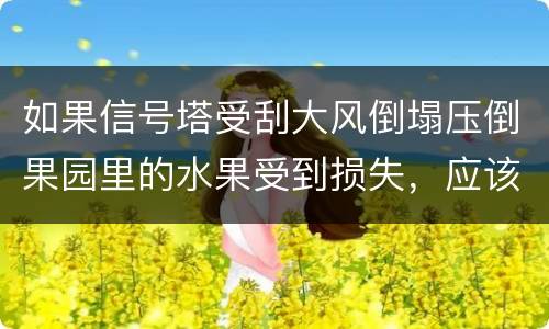 如果信号塔受刮大风倒塌压倒果园里的水果受到损失，应该谁来赔偿