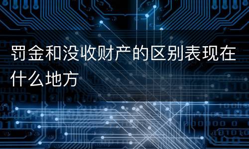 罚金和没收财产的区别表现在什么地方