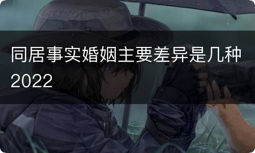 同居事实婚姻主要差异是几种2022