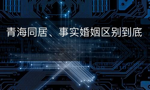 青海同居、事实婚姻区别到底