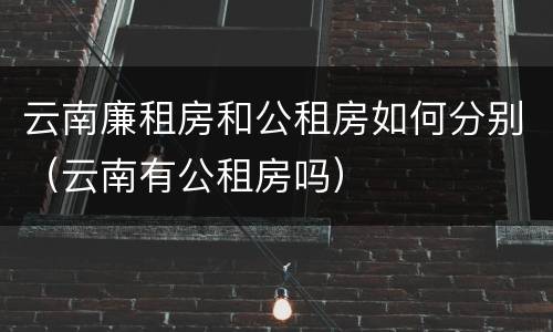云南廉租房和公租房如何分别（云南有公租房吗）