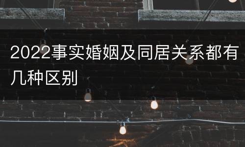 2022事实婚姻及同居关系都有几种区别