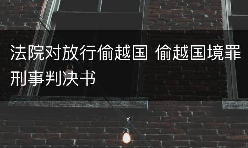 法院对放行偷越国 偷越国境罪刑事判决书