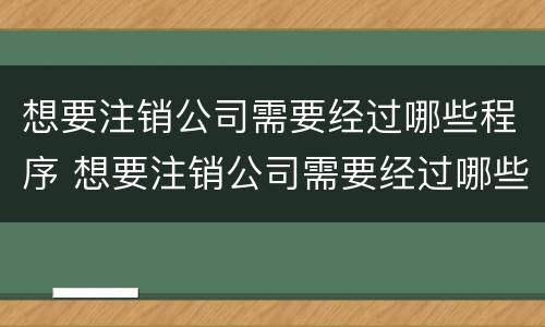 想要注销公司需要经过哪些程序 想要注销公司需要经过哪些程序呢
