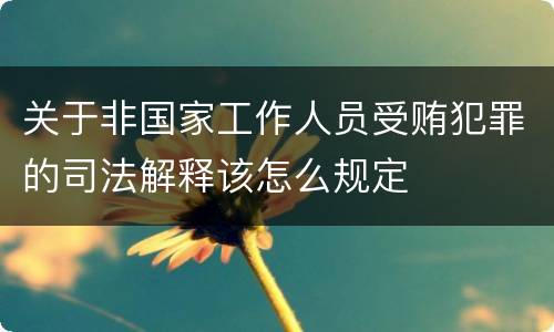 关于非国家工作人员受贿犯罪的司法解释该怎么规定