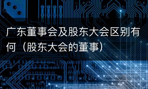 广东董事会及股东大会区别有何（股东大会的董事）