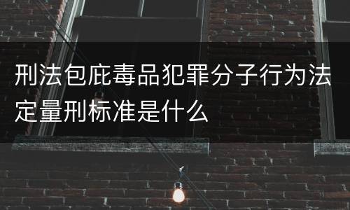 刑法包庇毒品犯罪分子行为法定量刑标准是什么
