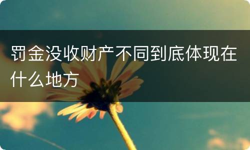 罚金没收财产不同到底体现在什么地方