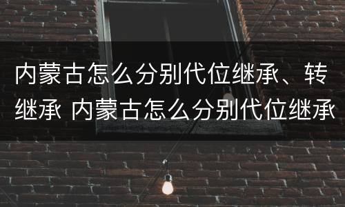 内蒙古怎么分别代位继承、转继承 内蒙古怎么分别代位继承,转继承继承人