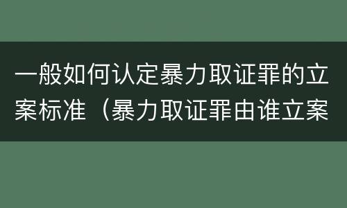 一般如何认定暴力取证罪的立案标准（暴力取证罪由谁立案）