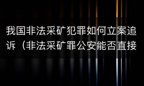 我国非法采矿犯罪如何立案追诉（非法采矿罪公安能否直接立案）