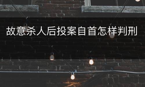故意杀人后投案自首怎样判刑