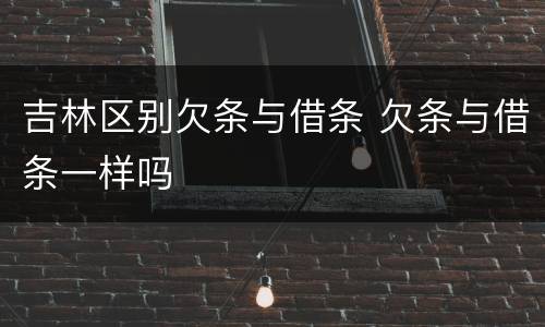 吉林区别欠条与借条 欠条与借条一样吗