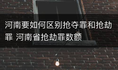 河南要如何区别抢夺罪和抢劫罪 河南省抢劫罪数额