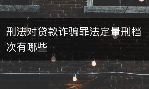刑法对贷款诈骗罪法定量刑档次有哪些