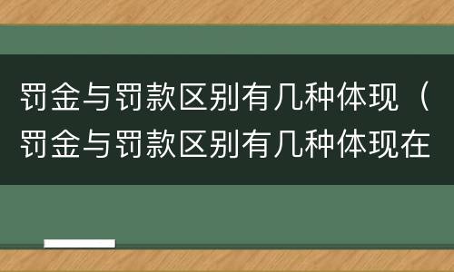 罚金与罚款区别有几种体现（罚金与罚款区别有几种体现在哪里）