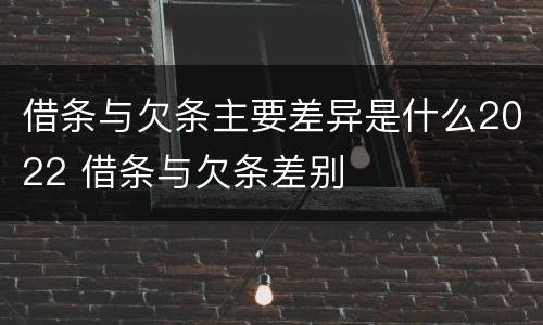 借条与欠条主要差异是什么2022 借条与欠条差别