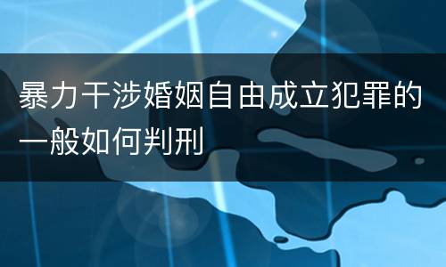 暴力干涉婚姻自由成立犯罪的一般如何判刑