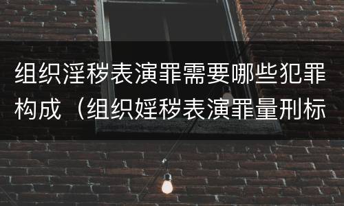 组织淫秽表演罪需要哪些犯罪构成（组织婬秽表演罪量刑标准）