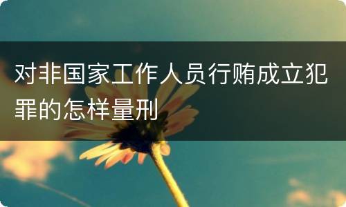 对非国家工作人员行贿成立犯罪的怎样量刑