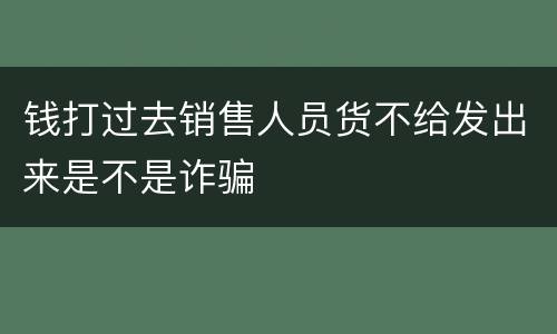 钱打过去销售人员货不给发出来是不是诈骗