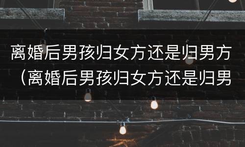 离婚后男孩归女方还是归男方（离婚后男孩归女方还是归男方所有）
