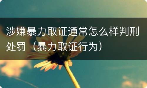 涉嫌暴力取证通常怎么样判刑处罚（暴力取证行为）