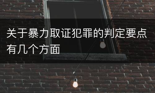 关于暴力取证犯罪的判定要点有几个方面
