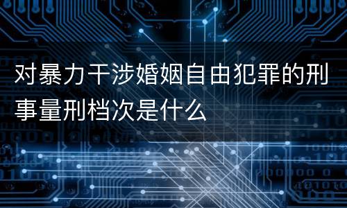 对暴力干涉婚姻自由犯罪的刑事量刑档次是什么