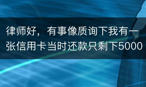 律师好，有事像质询下我有一张信用卡当时还款只剩下5000现在升到20000怎么办