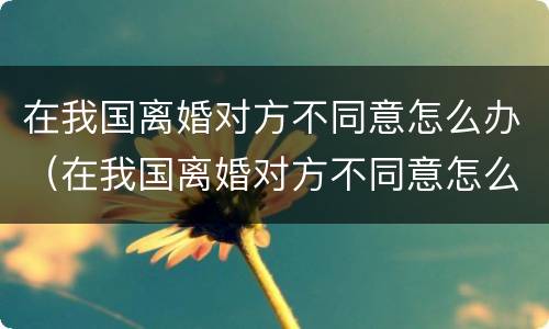 在我国离婚对方不同意怎么办（在我国离婚对方不同意怎么办理）