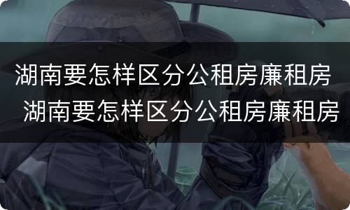 湖南要怎样区分公租房廉租房 湖南要怎样区分公租房廉租房和商品房