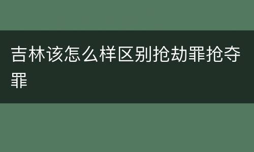 吉林该怎么样区别抢劫罪抢夺罪