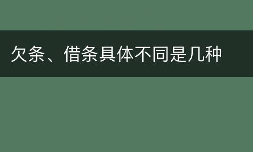 欠条、借条具体不同是几种