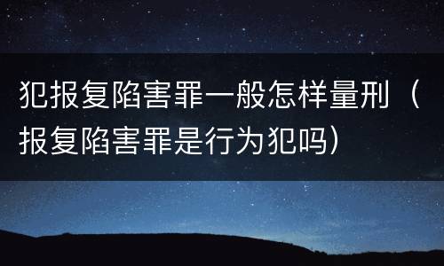犯报复陷害罪一般怎样量刑（报复陷害罪是行为犯吗）