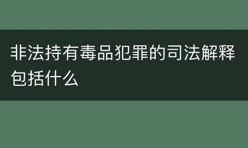 非法持有毒品犯罪的司法解释包括什么