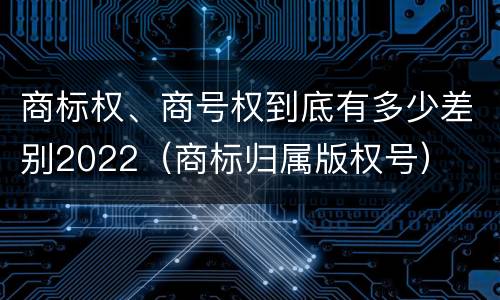 商标权、商号权到底有多少差别2022（商标归属版权号）