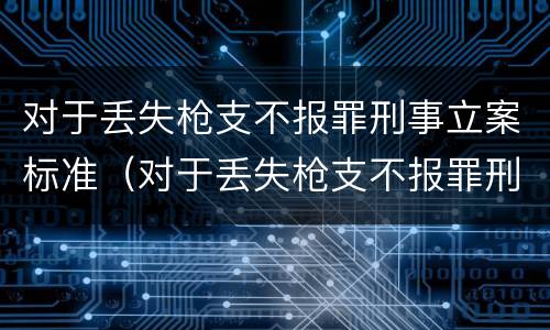 对于丢失枪支不报罪刑事立案标准（对于丢失枪支不报罪刑事立案标准是什么）