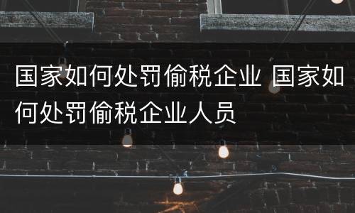 国家如何处罚偷税企业 国家如何处罚偷税企业人员