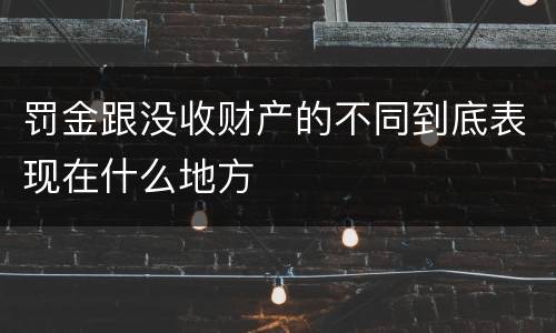 罚金跟没收财产的不同到底表现在什么地方