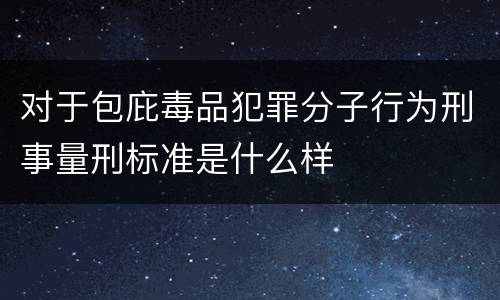 对于包庇毒品犯罪分子行为刑事量刑标准是什么样